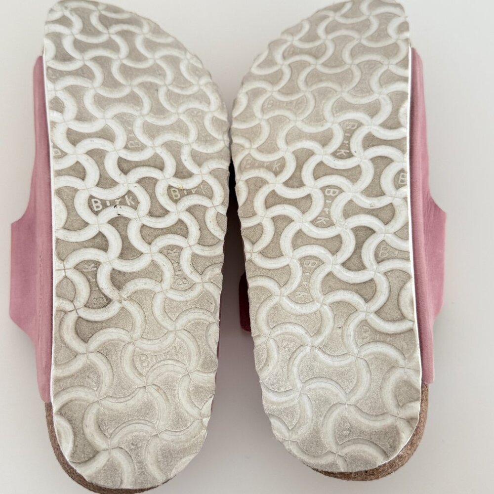 BIRKENSTOCK Women's Arizona Big Buckle Slide on Sandal Pink Silver Size 7 - Picture 3 of 5